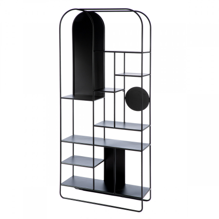 Polite si rafturi - Raft, Spotlight, Metal, negru, PU 1, L. 28 cm, L. 81 cm, H. 182,5 cm