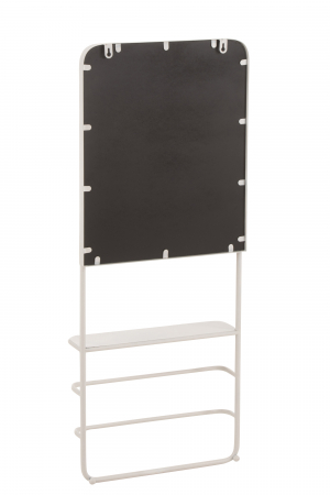Raft suspendat cu oglinda, Metal, Alb, 40x12.5x100 cm [1]