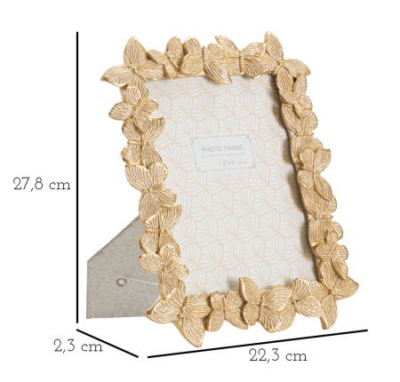 Rama, fluture aurie 22,3x2,3x27,8 cm (dimensiune interna 15x20 cm)  [5]