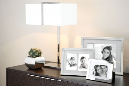 SALE % - Rama foto Ben, Sticla/Placat cu argint/Zinc, Argintiu, 15.60x1.50x20.70 cm