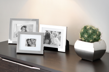 SALE % - Rama foto Ben, Sticla/Placat cu argint/Zinc, Argintiu, 17.70x1.50x23 cm