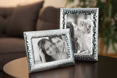 Rame foto - Rama foto Cleo, Sticla/Placat cu argint/Zinc, Argintiu, 16x2x22 cm
