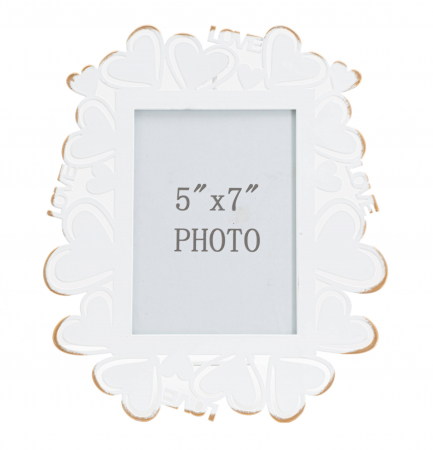 Rama foto, Fier/Sticla, Alb/Auriu, 27,7x25x14,5 cm [4]