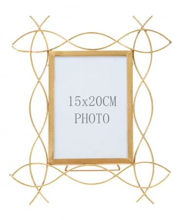 Rama foto Glam, Fier/Sticla, Auriu, 32x29.5x1.4 cm [3]