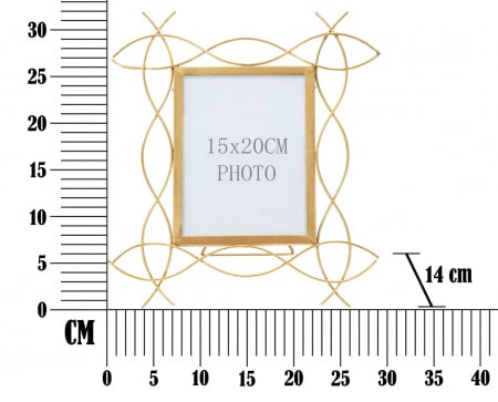 Rama foto Glam, Fier/Sticla, Auriu, 32x29.5x1.4 cm [5]