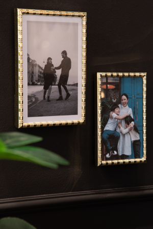 Rama foto Lines, Metal, Auriu, 13.5x1x18.5 cm [2]