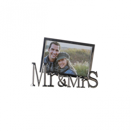 SALE % - Rama foto Mr.& Mrs, metal, argintiu, 21x15.5 cm