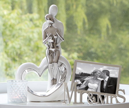 Rama foto Mr.& Mrs, metal, argintiu, 21x15.5 cm [1]