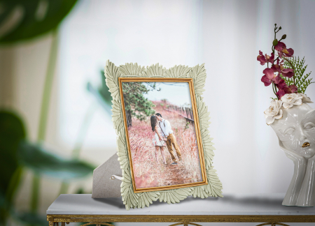 SALE % - Rama foto Pinty, Rasina/Sticla, Crem/Auriu, 34x28.5x3 cm