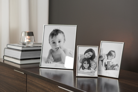 Rame foto - Rama foto Rigo, Sticla/Metal/Placat cu argint, Argintiu, 15.80x1.50x18.80 cm