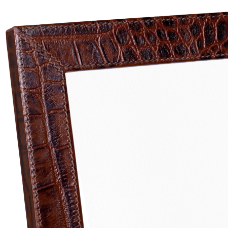 Rama foto Scaleo croco gofrata piele maro antica set de 2 [4]