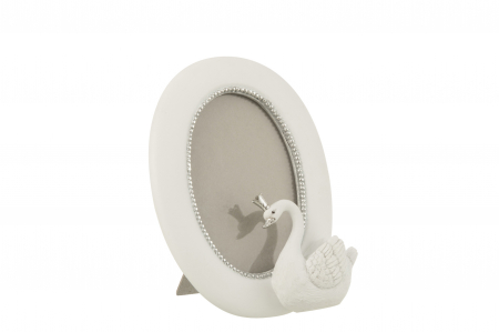 Mobilier copii - Rama foto Swan, Rasina, Alb, 12x15x20 cm