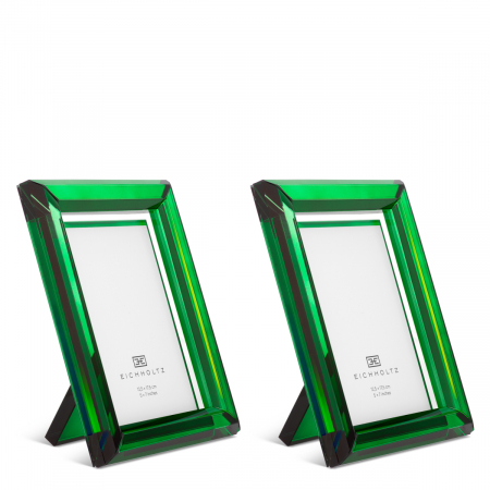 DECORATIUNI - Ramă foto, Theory L, set de 2, sticlă de cristal verde 