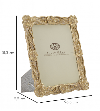 Rama foto Twist Flo, Rasina/Sticla, Auriu/Alb, 31.3x26.6x2.2 cm [4]