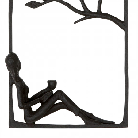 Relief de perete, dreptunghiular, Coffee Time, Fier de călcat, maro închis, PU 2, L. 5 cm, L. 14 cm, H. 17 cm [1]