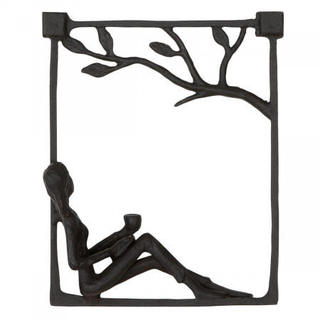 Relief de perete, dreptunghiular, Coffee Time, Fier de călcat, maro închis, PU 2, L. 5 cm, L. 14 cm, H. 17 cm [2]