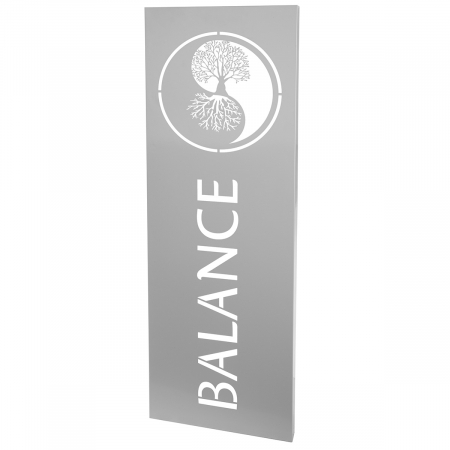 SALE % - Relief de perete, dreptunghiular, motiv Yin & Yang, Metal, gri, gri deschis, PU 2, L. 3 cm, l. 30 cm, H 90 cm