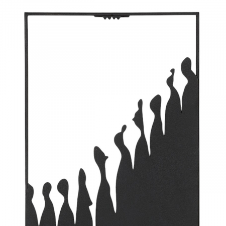 Relief de perete, Oameni, Metal, negru, PU 2, L. 2 cm, L. 25,5 cm, H. 70 cm [1]