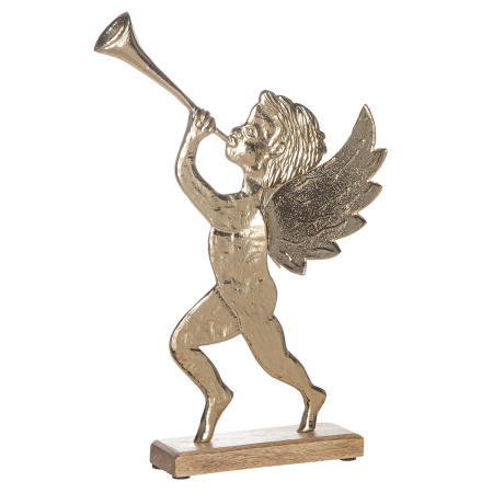 Relief pe suport, ingeri, „inger mic”, lemn de mango, auriu, argintiu, PU 4, 2 asortate, L. 5 cm, l. 17 cm, H 29 cm [3]