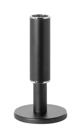 DECORATIUNI - RITMO, Suport lumânare, vopsit cu pulbere neagră, nichel, h. 17,7 cm