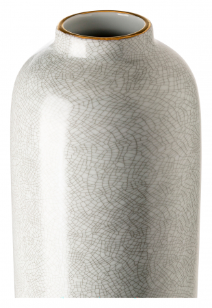 ROY, Vază, porțelan, gri deschis, margine aurie, h. 30 cm, d. 11 cm [1]
