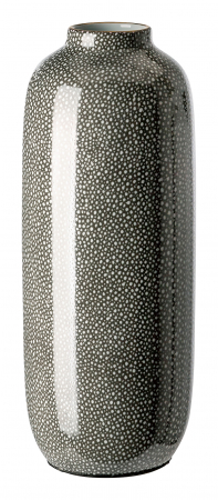 VAZE SI GHIVECE - ROY, Vază, porțelan, gri, margine aurie, h.30 cm, d.11 cm