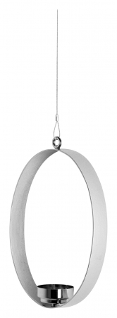 DECORATIUNI - SABINA, Suport de tea light, suspendat, nichel, ciocănit, 25x4x33 cm
