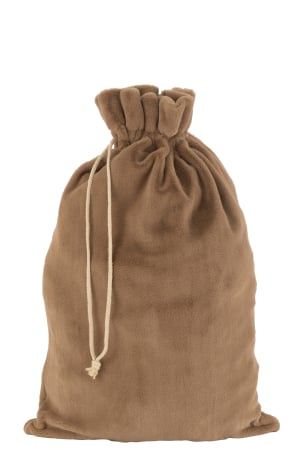 CRACIUN - Sac Xmas Textil moale maro L