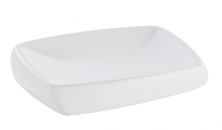 Accesorii baie - Savoniera Quarzo, Rasina, Alb, 12x9x2.5 cm