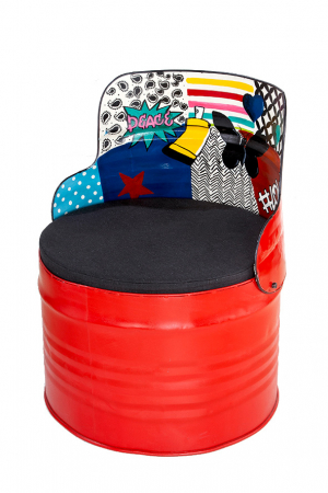 Scaun Barrel, Metal, Multicolor, 60x72x60 cm [5]