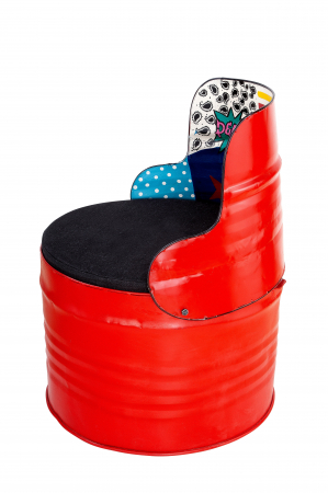 Scaun Barrel, Metal, Multicolor, 60x72x60 cm [4]