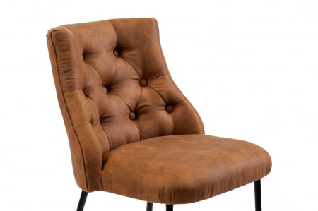 Scaun Chesterfield Deluxe, 50x50x80 cm, maro coniac [8]