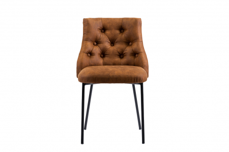 Scaun Chesterfield Deluxe, 50x50x80 cm, maro coniac [2]