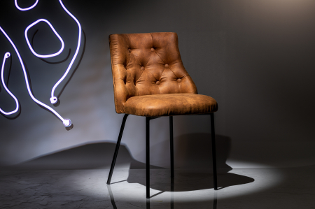 Scaun Chesterfield Deluxe, 50x50x80 cm, maro coniac [11]
