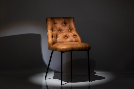 AUTUMN - Scaun Chesterfield Deluxe, 50x50x80 cm, maro coniac