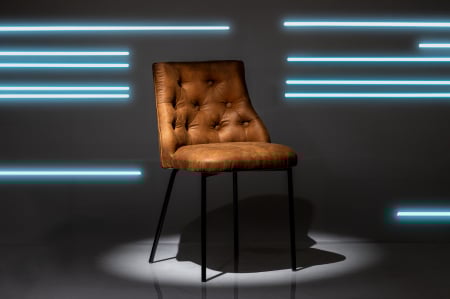 Scaun Chesterfield Deluxe, 50x50x80 cm, maro coniac [10]