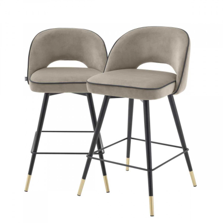 Scaune de bar - Scaun counter, Cliff savona greige set de 2, Dims: W. 51 | D. 52 | H. 92.5 | SD. 45.5 | SH. 69  (CM)