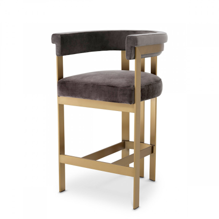 Scaune de bar - Scaun counter, Clubhouse catifea gri savona, Dims: W. 56 | D. 57.5 | H. 93.5 | SD. 50 | SH. 69 | AH. 93.5  (CM)