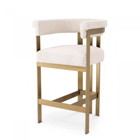 Scaune de bar - Scaun counter, Clubhouse crem bouclé