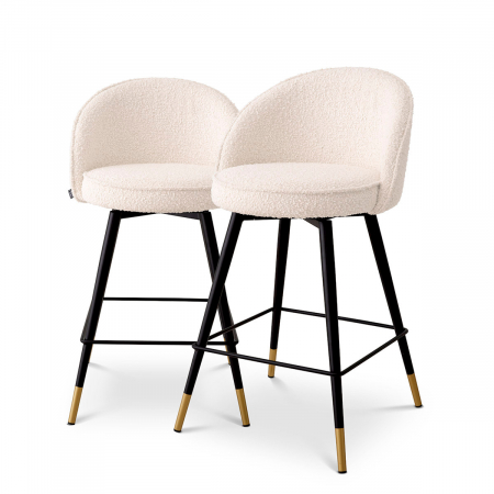 Scaune de bar - Scaun counter, Cooper bouclé crem set de 2
