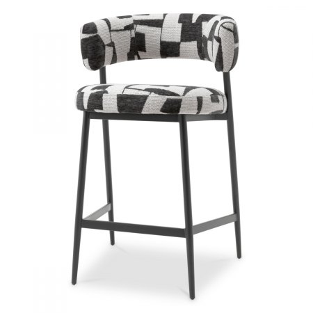 Scaune de bar - Scaun counter, Folsom brooklyn negru, Dims: W. 59 | D. 57 | H. 95.5 | SD. 44.5 | SW. 42 | SH. 70 | AH. 90  (CM)