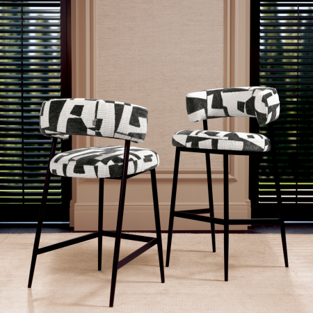 Scaun counter, Folsom brooklyn negru, Dims: W. 59 | D. 57 | H. 95.5 | SD. 44.5 | SW. 42 | SH. 70 | AH. 90  (CM) [1]