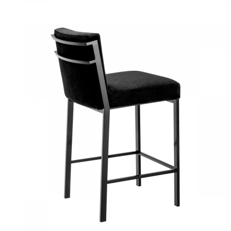Scaun counter, Scott catifea neagră, finisaj bronz [3]