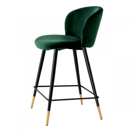 Scaun counter, Volante roche catifea verde inchis [3]