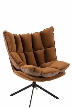 Scaun cu perna Relax, Metal/Textil, Maro, 78x73x92 cm [1]