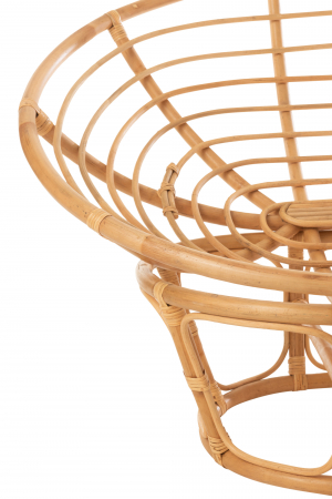 Fotoliu cu perna Roni, Ratan/Bambus, Alb/Natural, 179x155x36 cm [11]