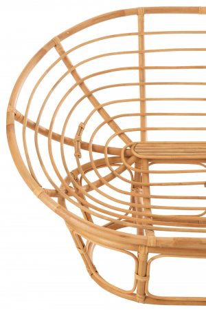 Fotoliu cu perna Roni, Ratan/Bambus, Alb/Natural, 179x155x36 cm [12]
