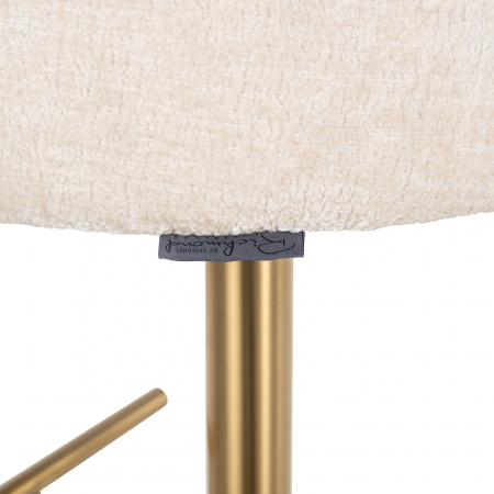 Scaun de bar ajustabil Zabi, alb/auriu, 112x57x56 [6]