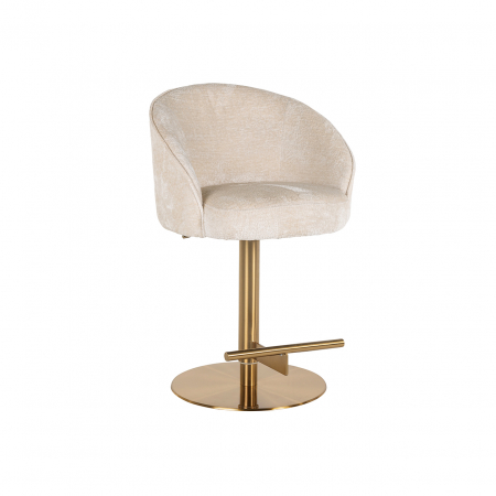 Scaune de bar - Scaun de bar ajustabil Zabi, alb/auriu, 112x57x56