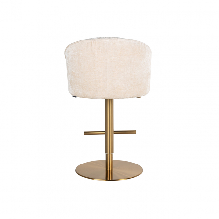 Scaun de bar ajustabil Zabi, alb/auriu, 112x57x56 [2]